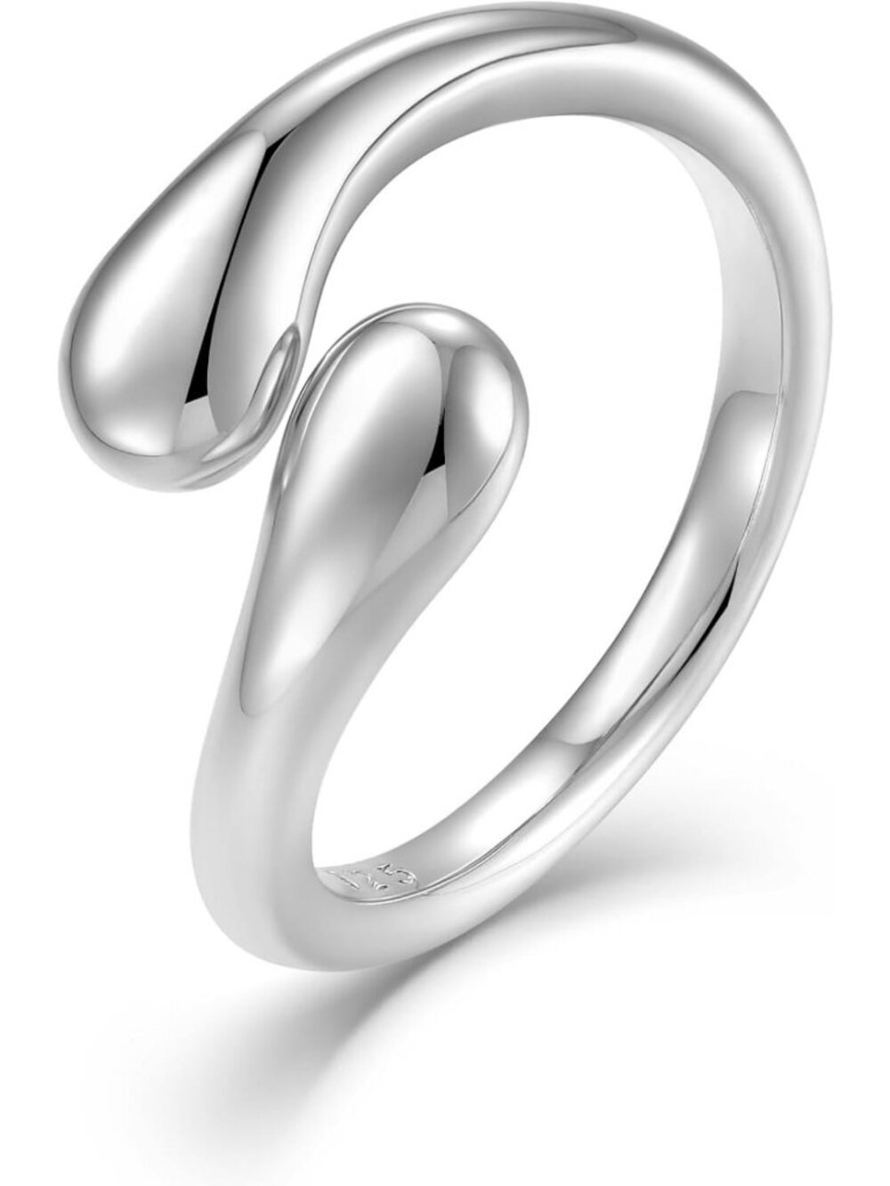 Chunky 925 Sterling Silver Adjustable Statement Ring for Women - Size 7